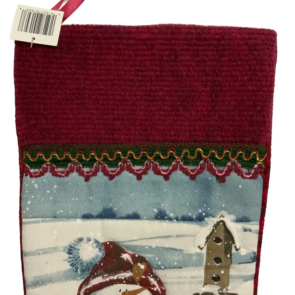 Christmas Stockings Oversized Snowmen Snow Scene Plush 3 Pieces 22 Inches - Picture 6 of 16